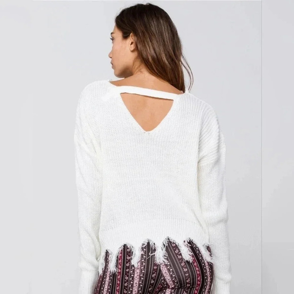 Full Tilt, Size L, Cream Destroyed Sweater - Picture 15 of 16